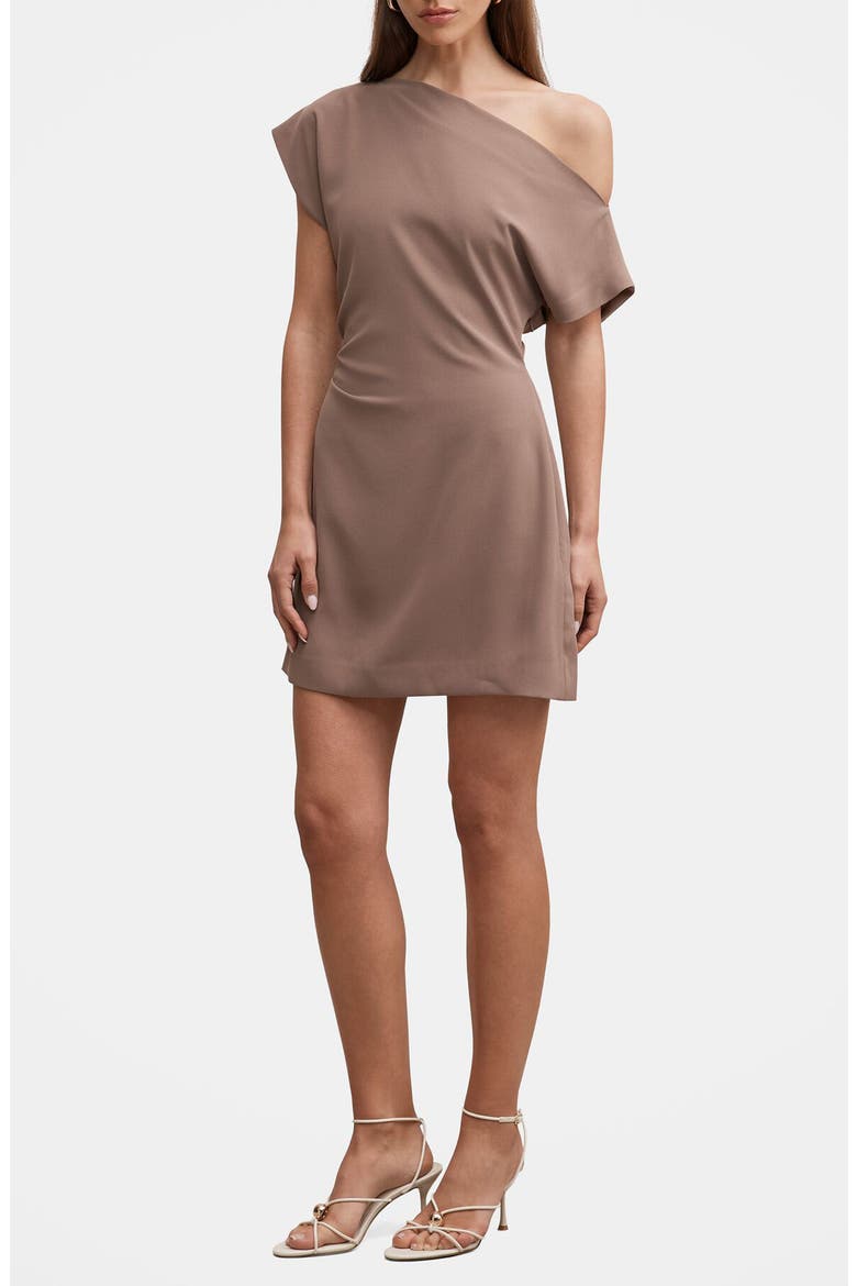 Danielle One-Shoulder Minidress, Main, color, PORCINI