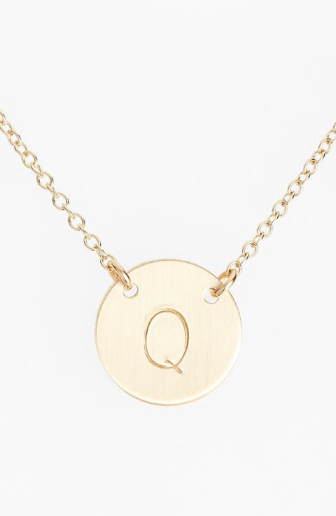 14k-Gold Fill Anchored Initial Disc Necklace