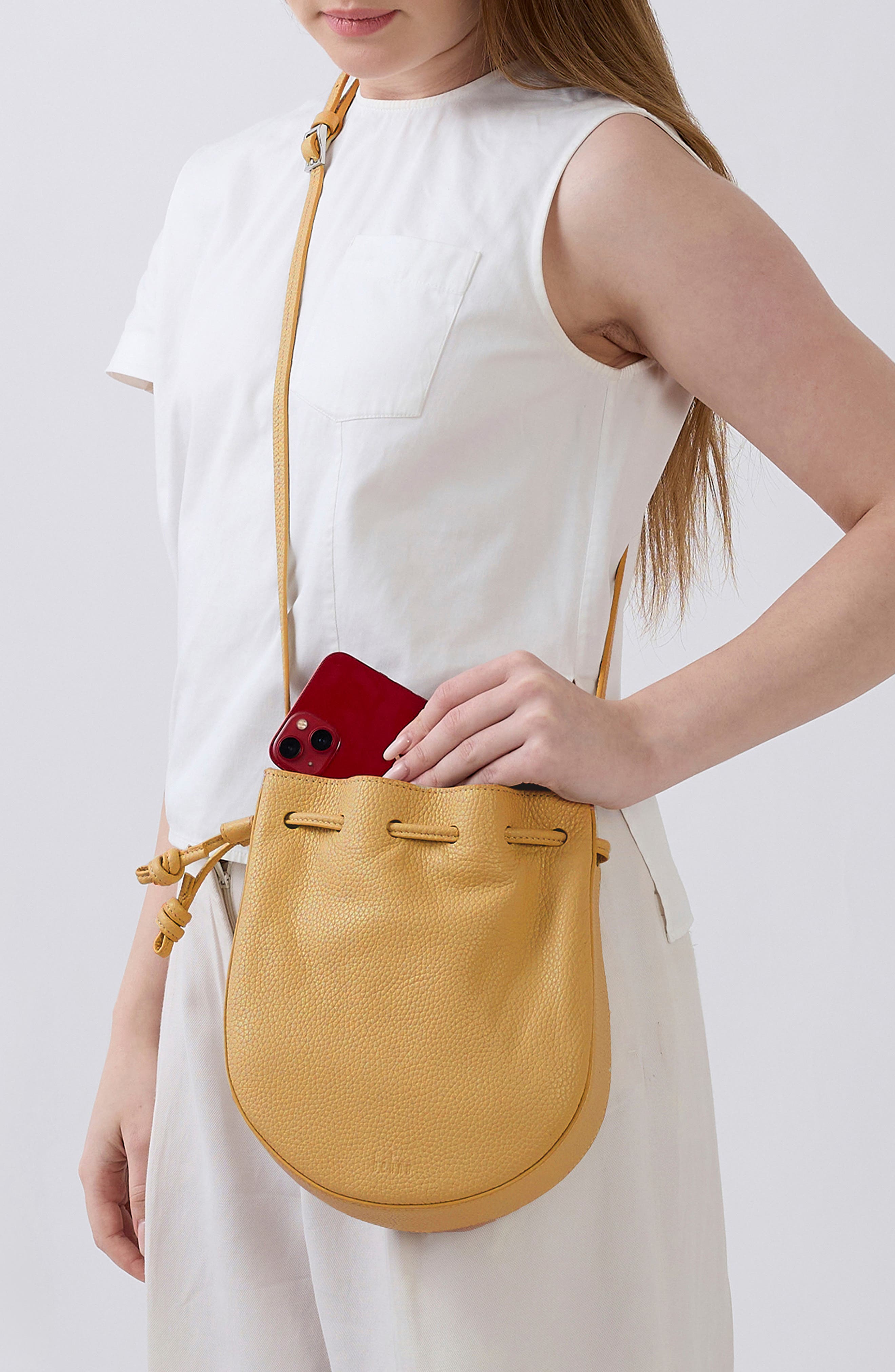 behno Mini Ina North/South Drawcord Crossbody Bag, Alternate, color, Bisque