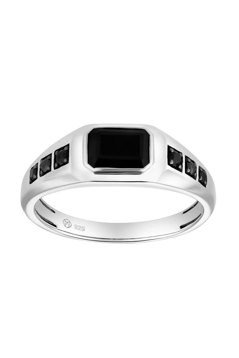 Sumi 1 CT Emerald Cut Black Spinel Ring 925 Silver, Main, color, Sterling Silver