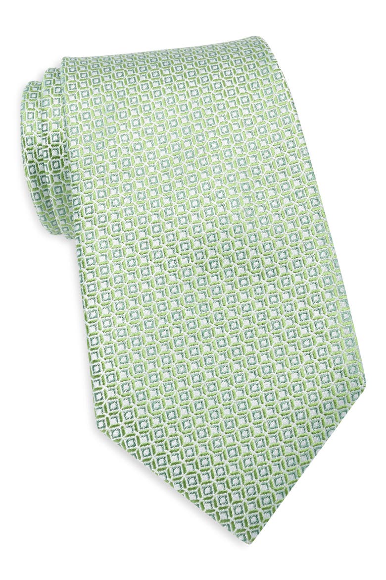 Neat Jacquard Silk Tie, Main, color, GREEN