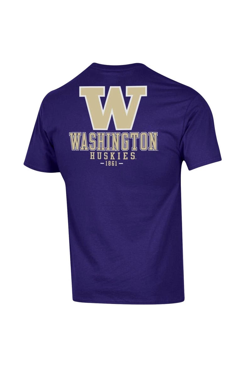 Men's Champion Purple Washington Huskies Stack 2-Hit T-Shirt, Alternate, color, Purple
