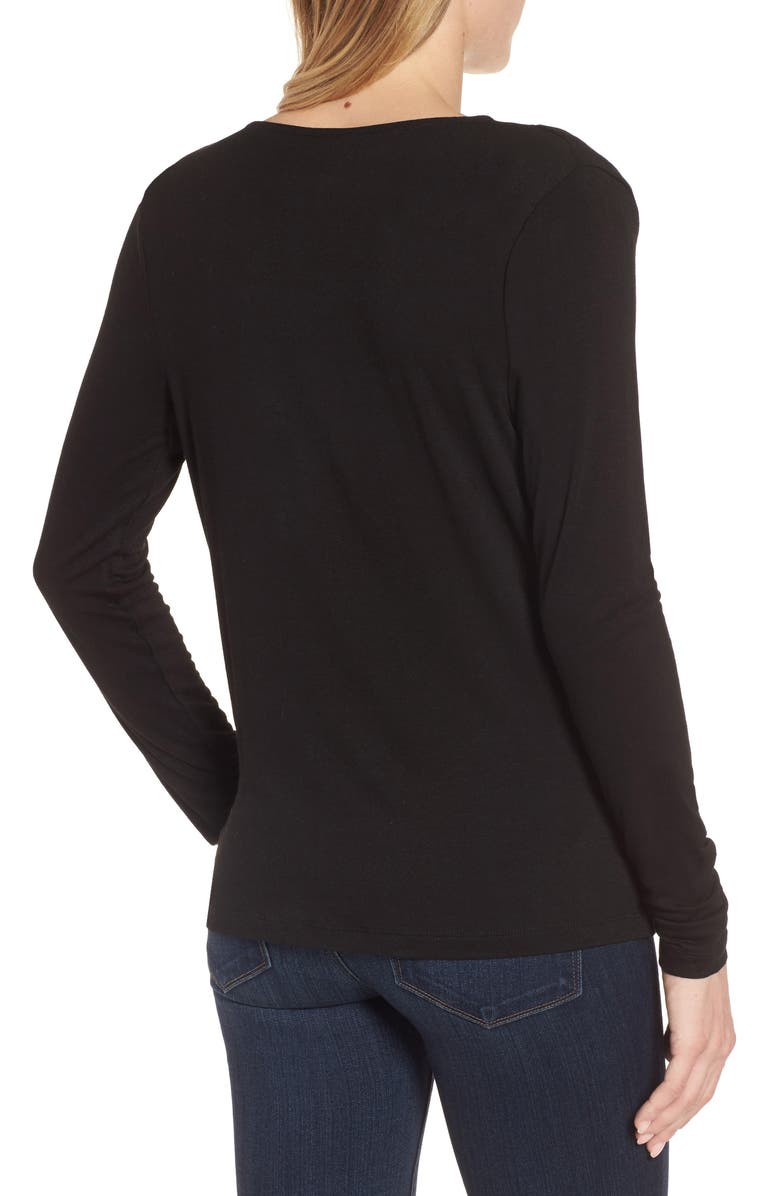 Bobeau Faux Wrap Knit Top, Alternate, color,