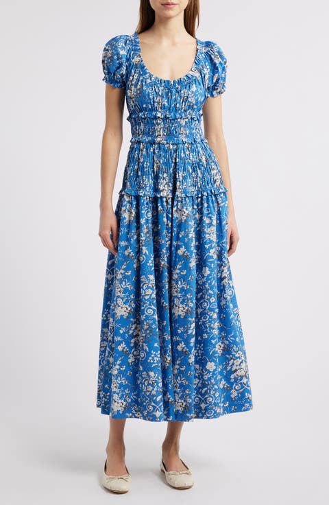 Leanne Floral Cotton Voile Midi Dress