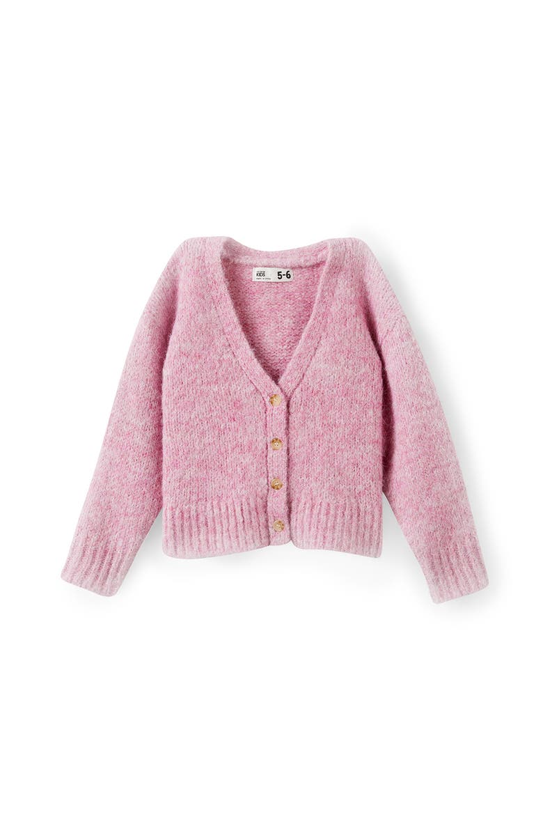 Cotton On Kids Kid's Vera Vee Neck Cardigan, Main, color, Marshmellow Marle
