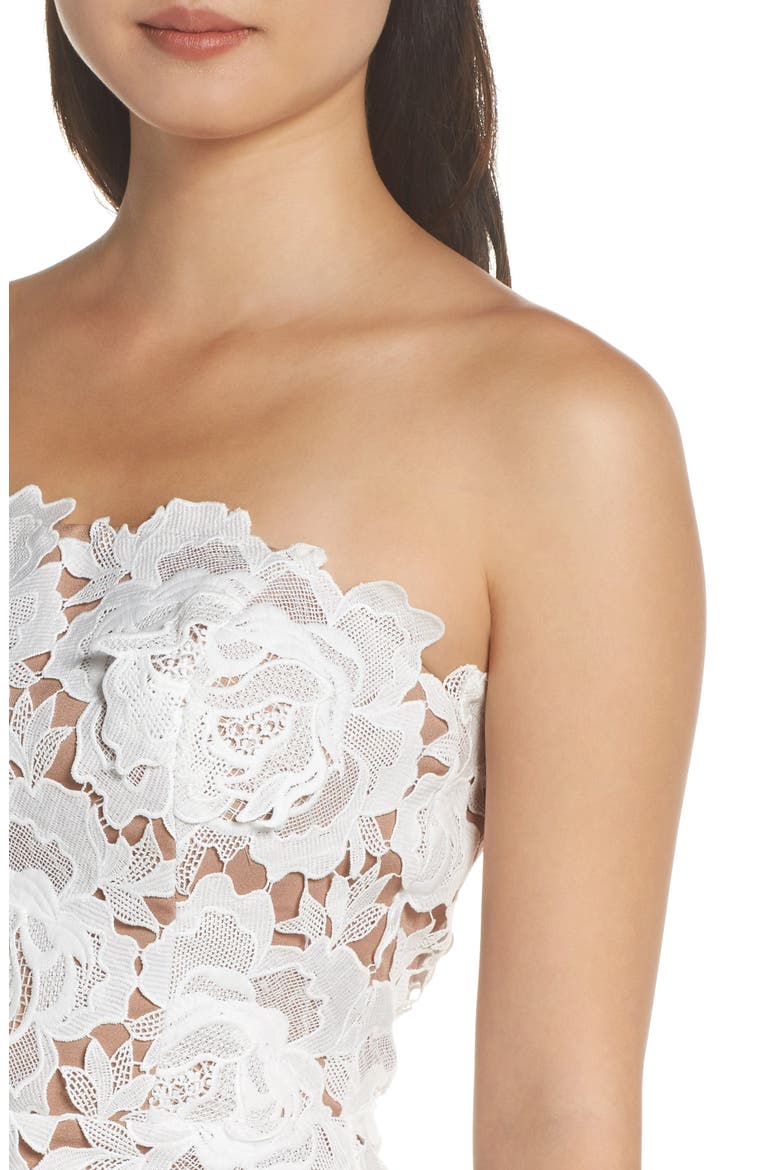Jade Strapless Lace Dress, Alternate, color, WHITE-NUDE