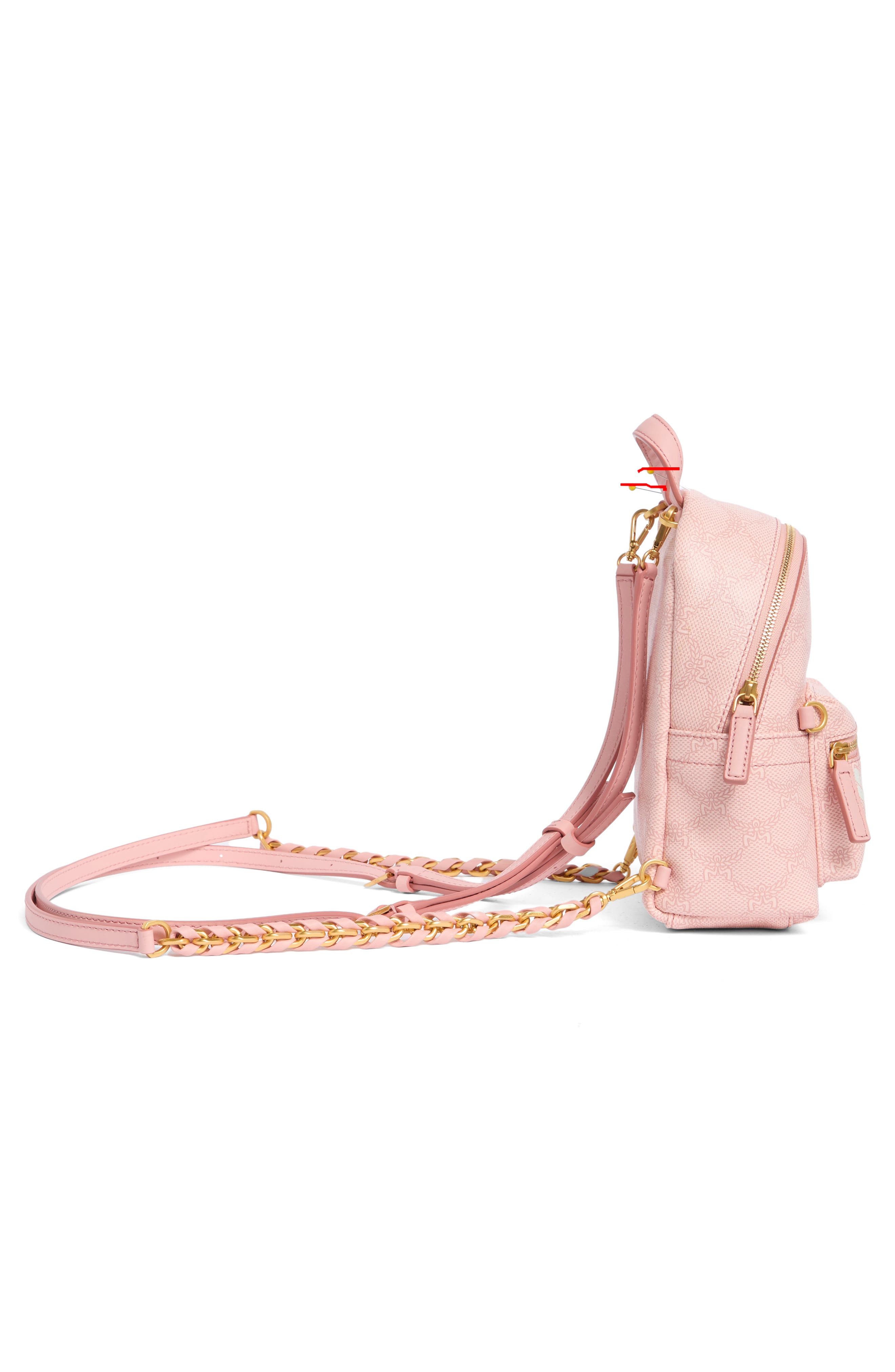 MCM Stark Lauretos Backpack, Alternate, color, Silver Pink