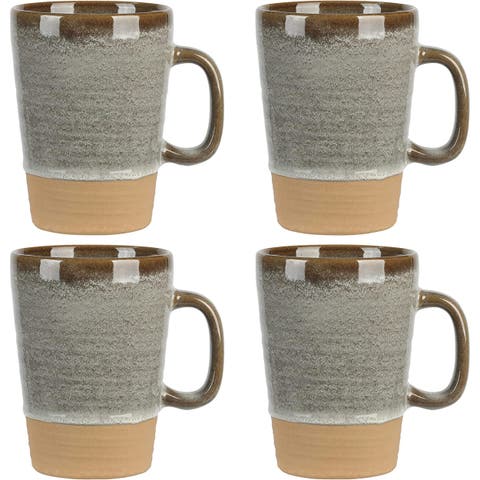 Dreamweaver 4 Piece 17 Ounce Round Earthenware Mug Set