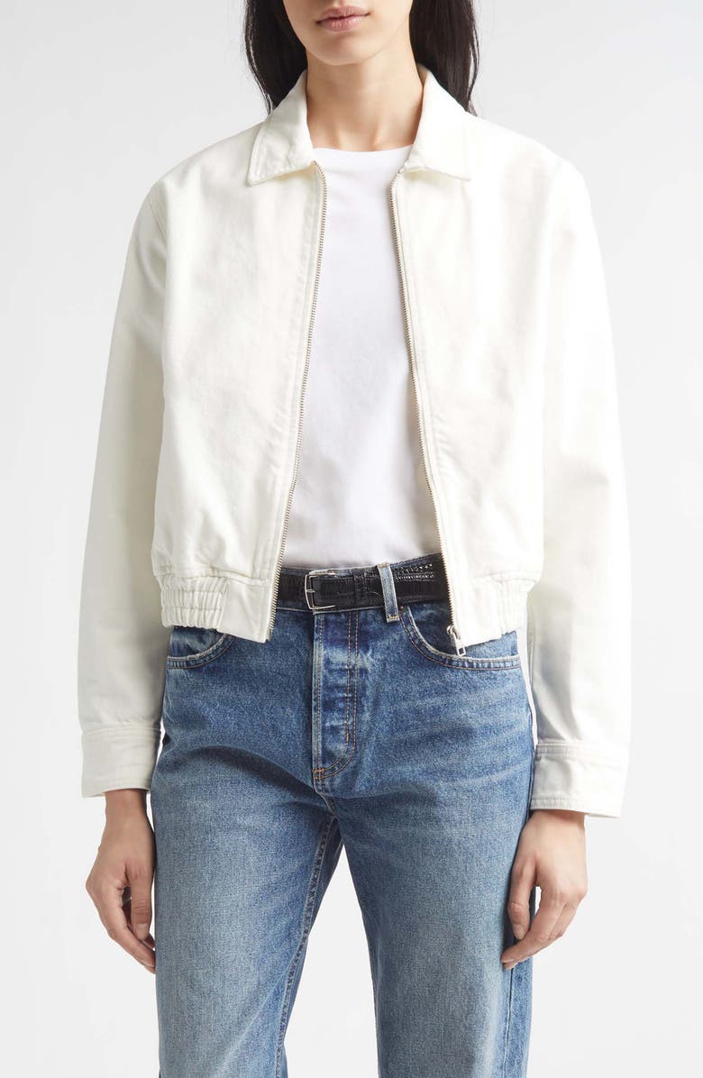 Nili Lotan Najac Denim Jacket, Main, color, Cream
