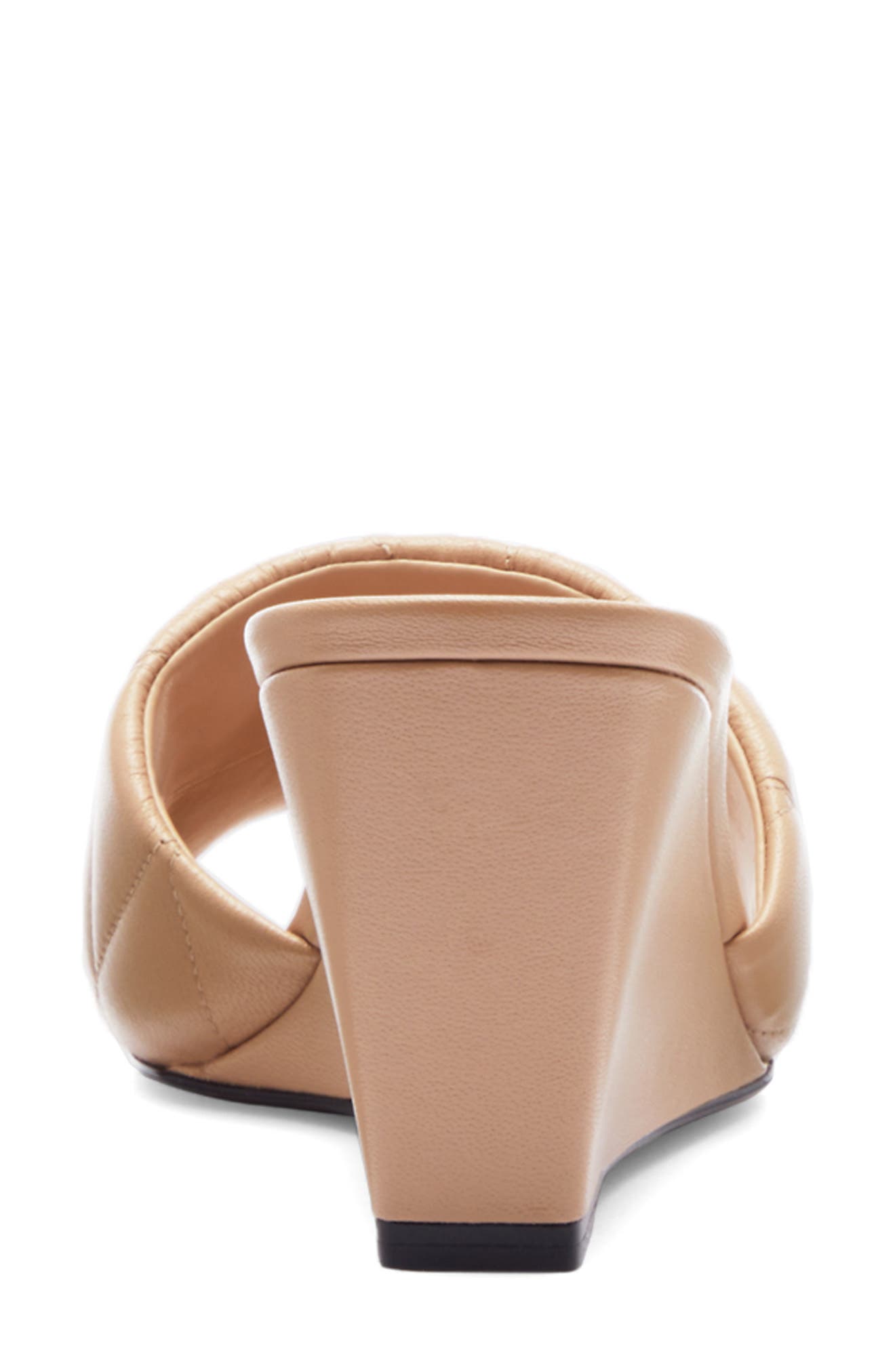 Emma Quilted Wedge Slide Sandal, Alternate, color, BUFF