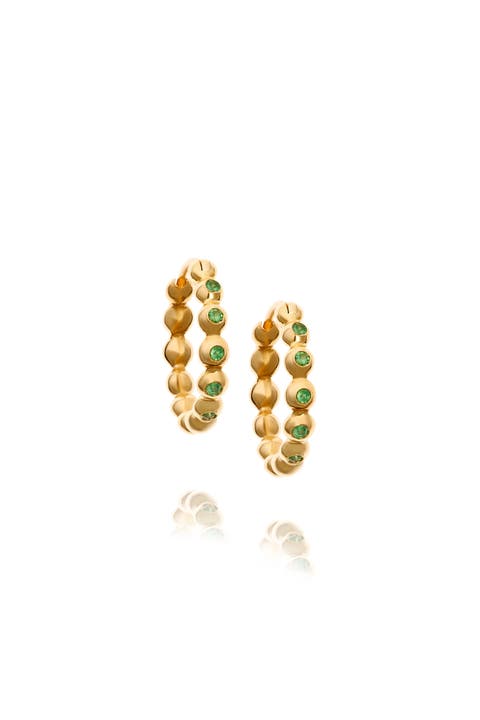 Demetra Tsavorite Hoop Earrings