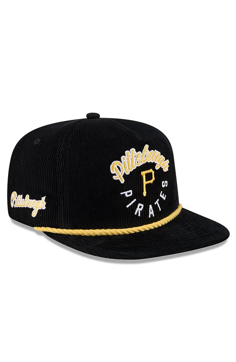 New Era Men's New Era  Black Pittsburgh Pirates Full Circle Corduroy Golfer Adjustable Hat, Main, color, Black