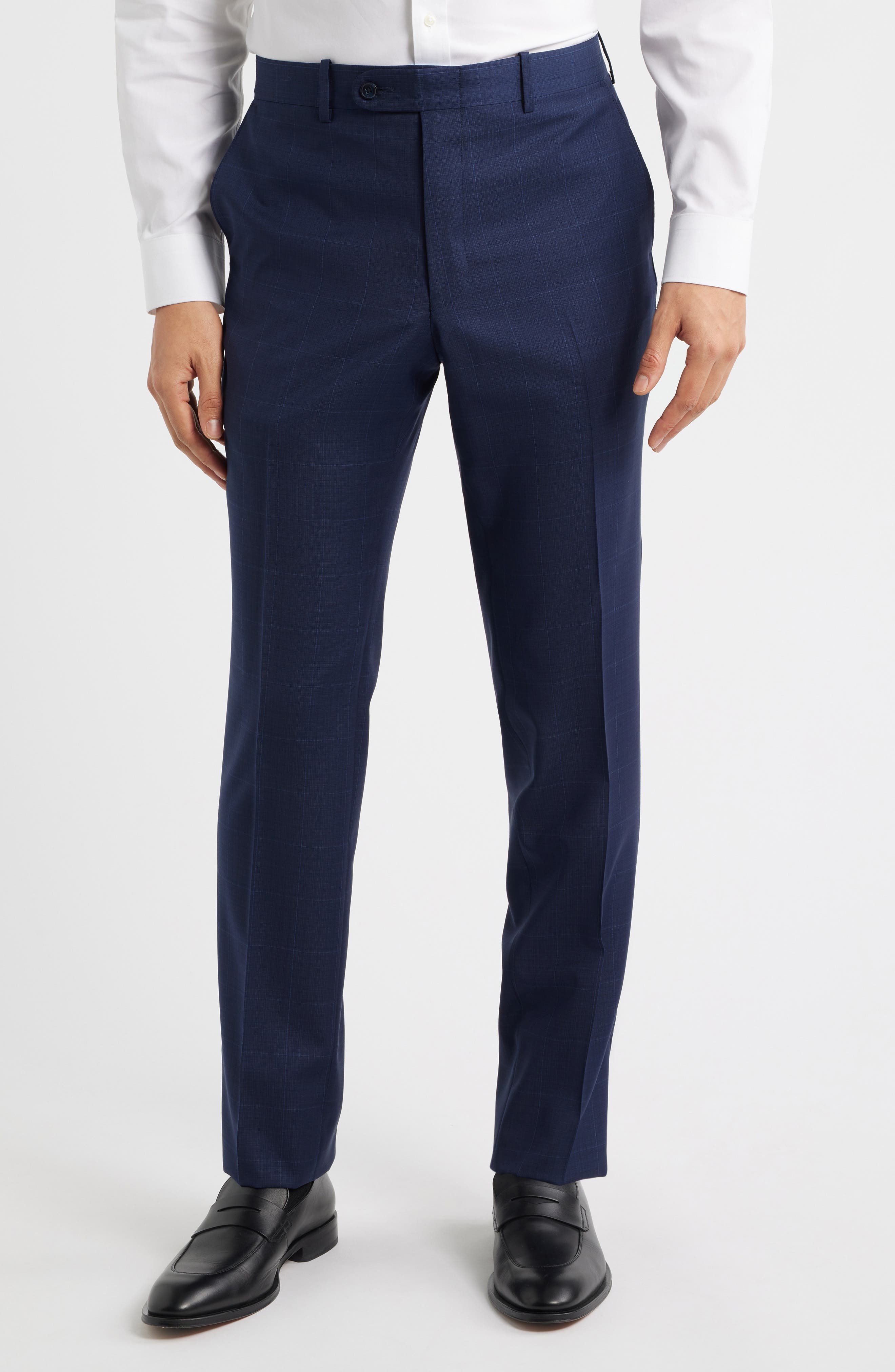 Flynn Classic Fit Navy Windowpane Check Wool Suit (Men) | Nordstrom