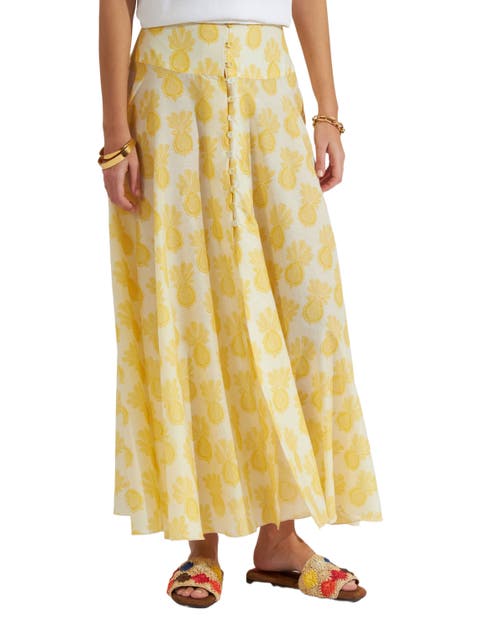 Ariel Skirt Pineapple Sunflower White