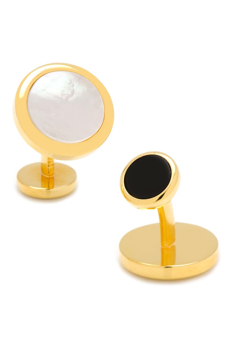 Double Sided Cuff Links, Alternate, color, METALLIC GOLD