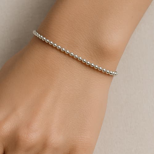 Donatello Gian Sterling Silver Bead Ball Bracelet In Metallic