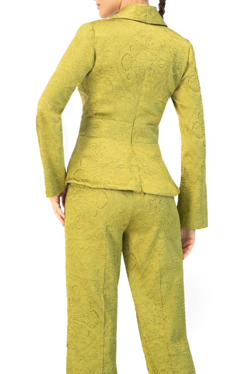 IVONNE Collarless Paisley Blazer with Back Zipper, Alternate, color, Green