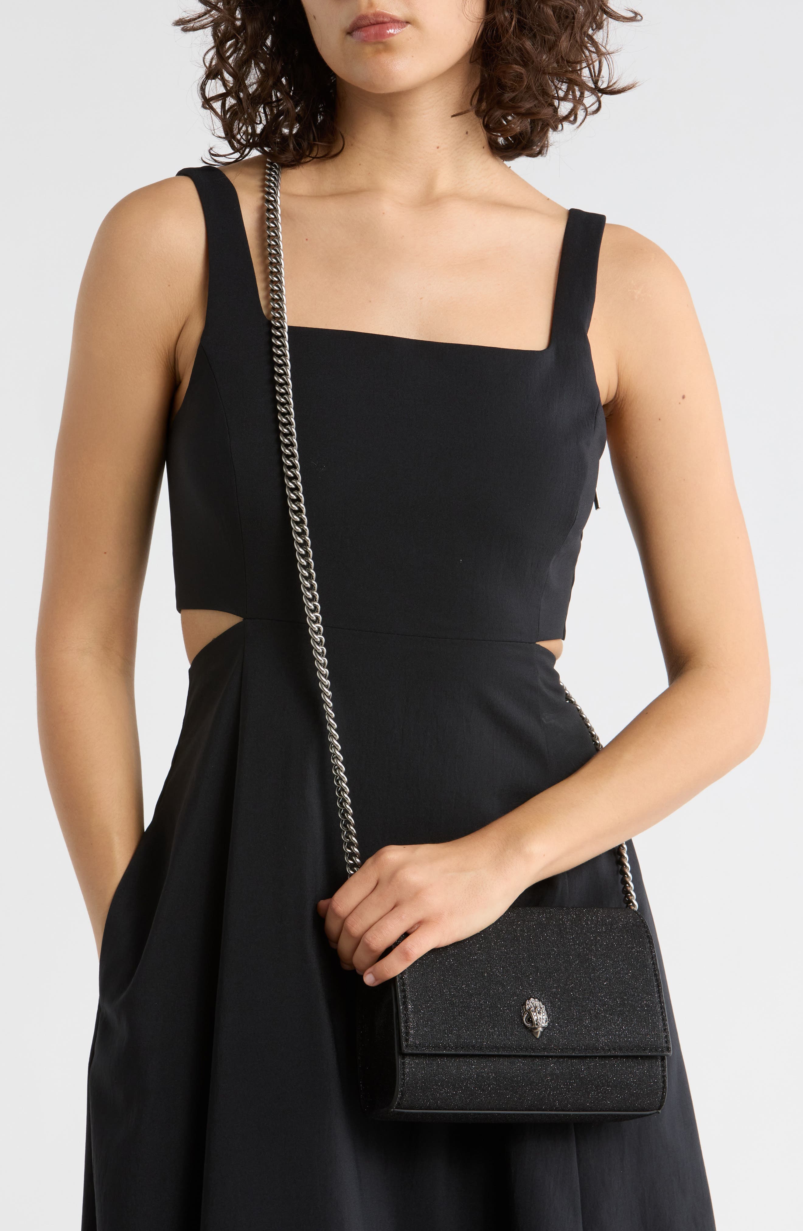 Kurt Geiger London Shimmer Clutch, Alternate, color, Black