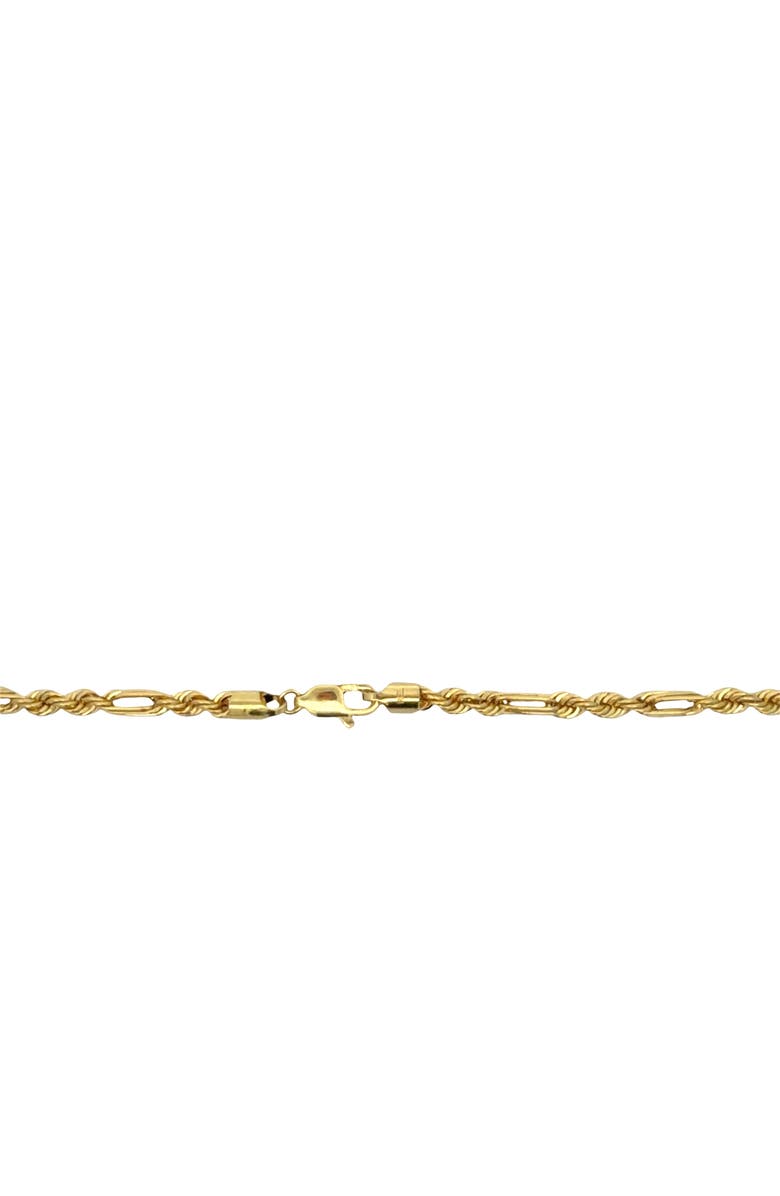 Ancona Jewelry 14K Figaro Rope Link 4mm 20in 8g Chain Necklace, Alternate, color, Yellow Gold
