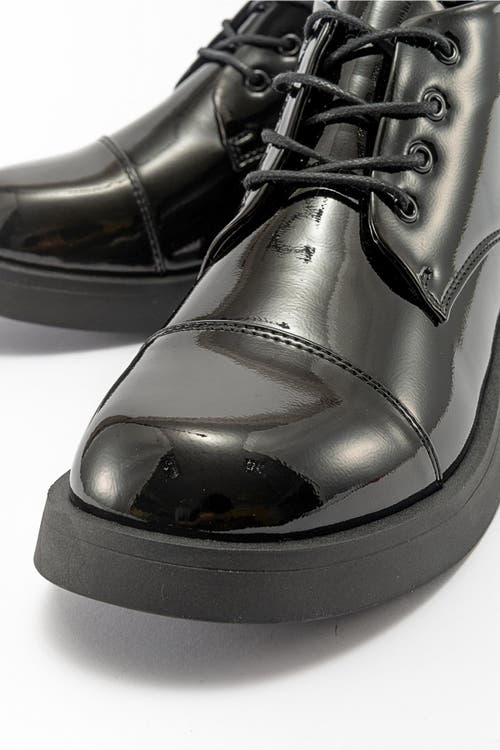 Prologue Shoes Lagom Patent Boot In Black