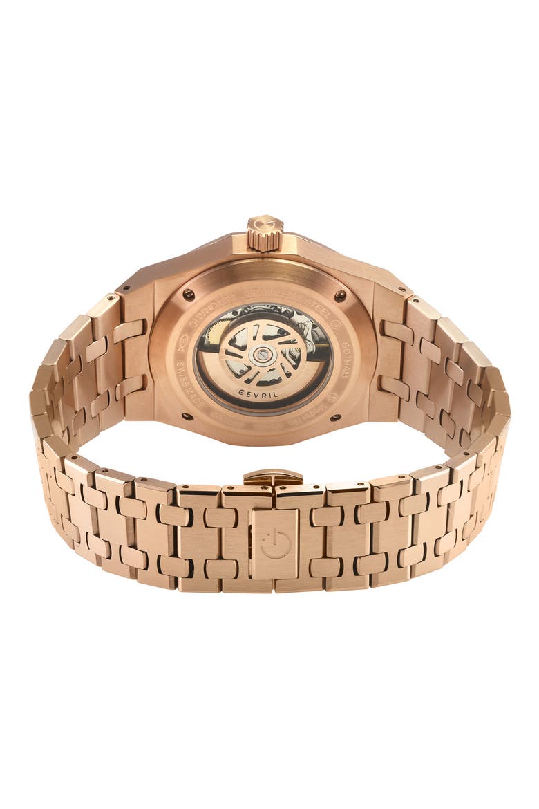 Gotham Bracelet Strap Automatic Watch, 41mm, Alternate, color, ROSE GOLD