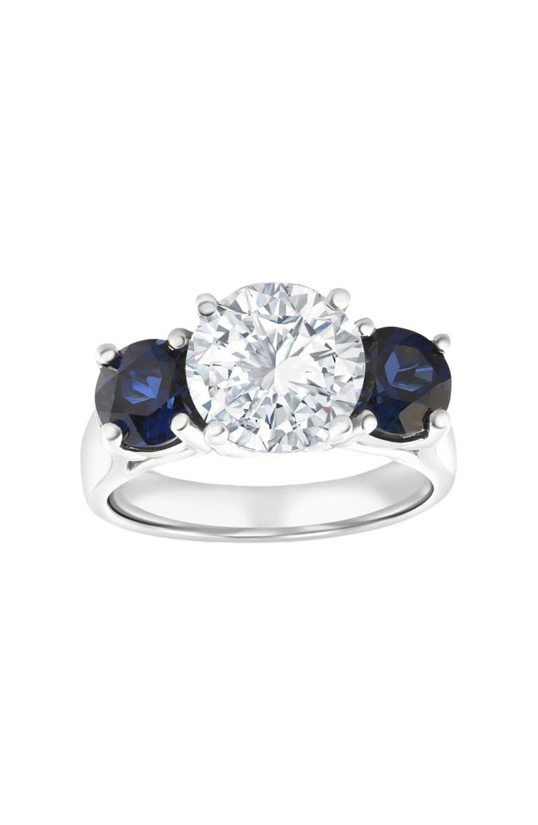 Bliss Diamond Certified 4Ct Diamond & Blue Sapphire Engagement Ring 14k Gold Lab Grown, Main, color,