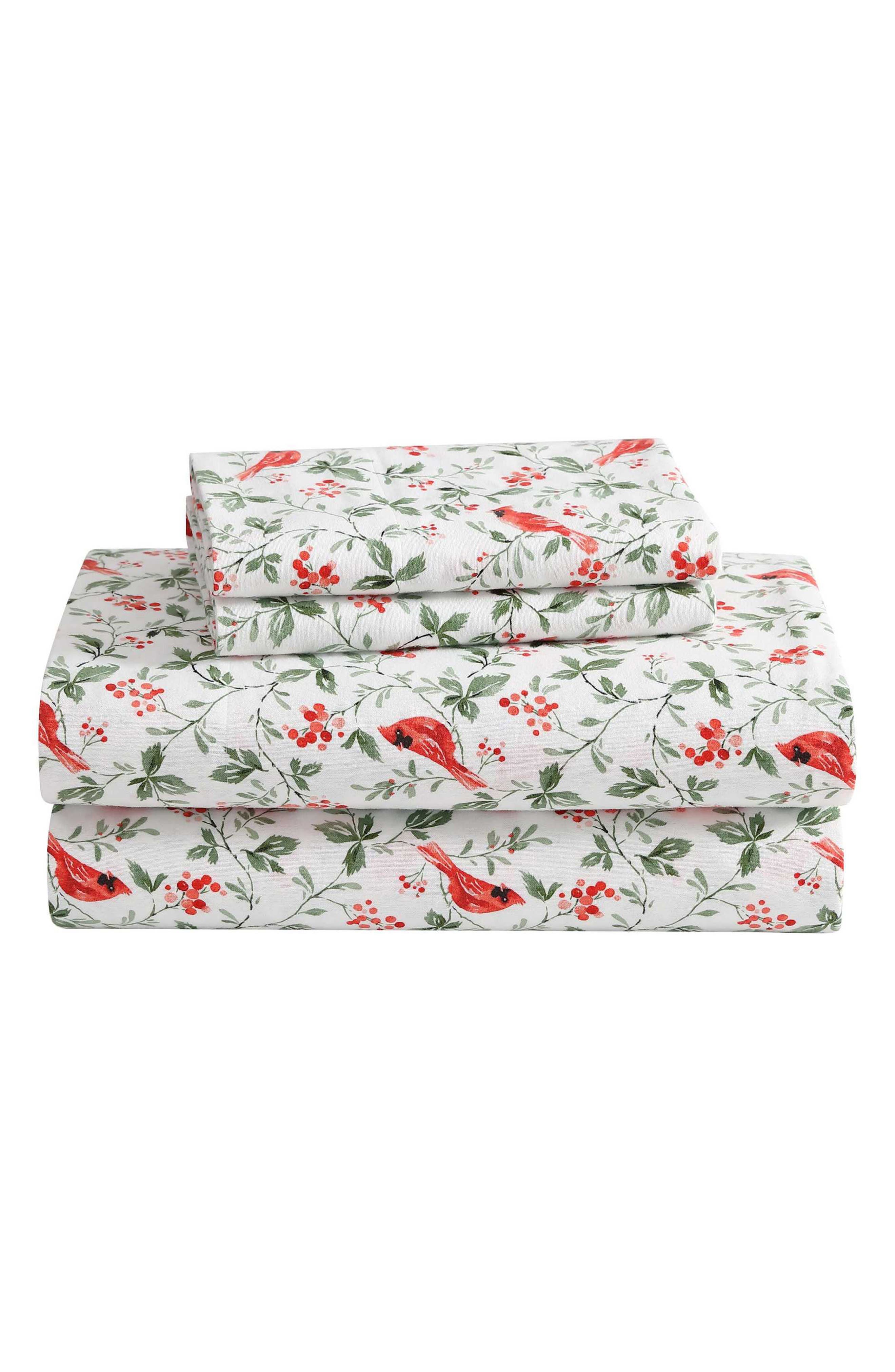 Laura Ashley Joy Cardinals Cotton Flannel Sheet Set | Nordstromrack