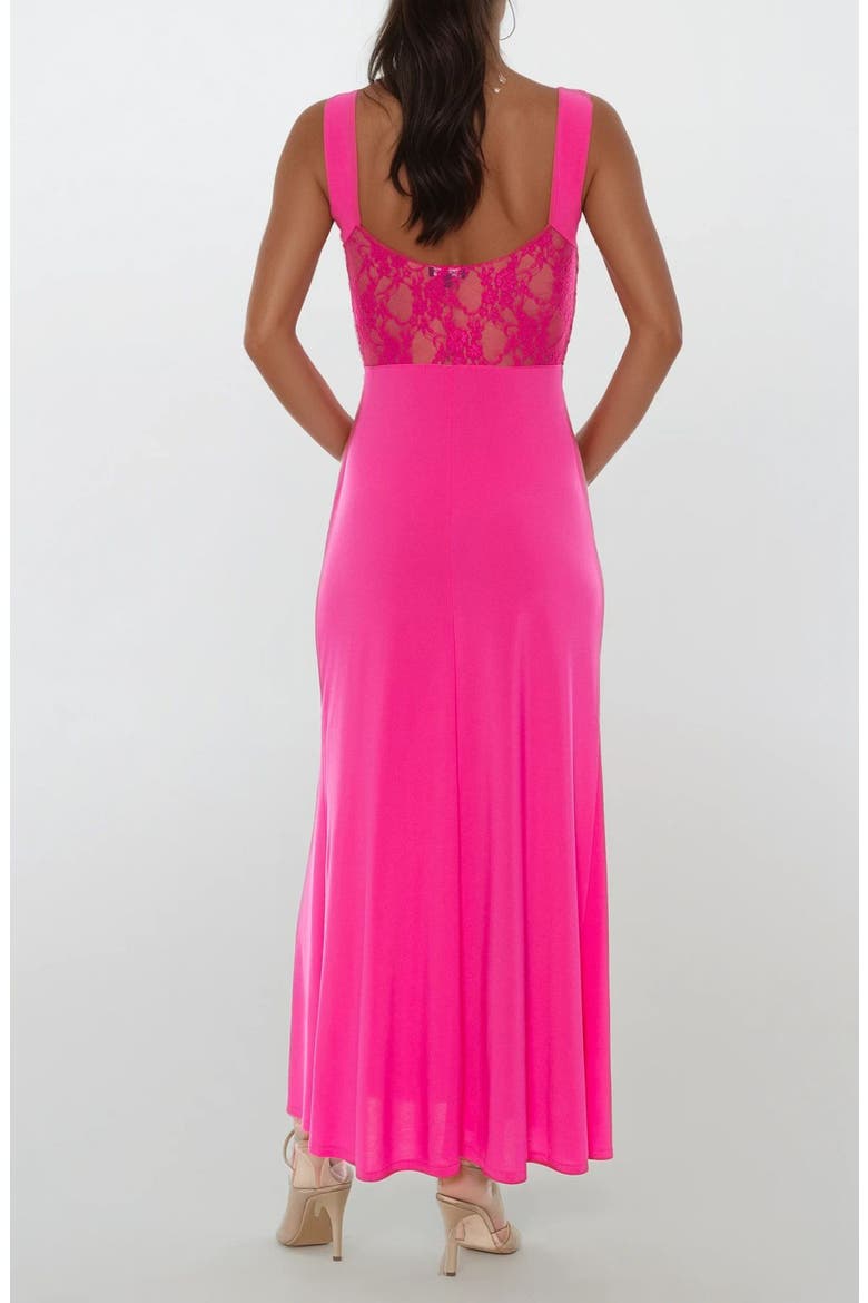 Lace Inset Slipdress, Alternate, color, FUCHSIA