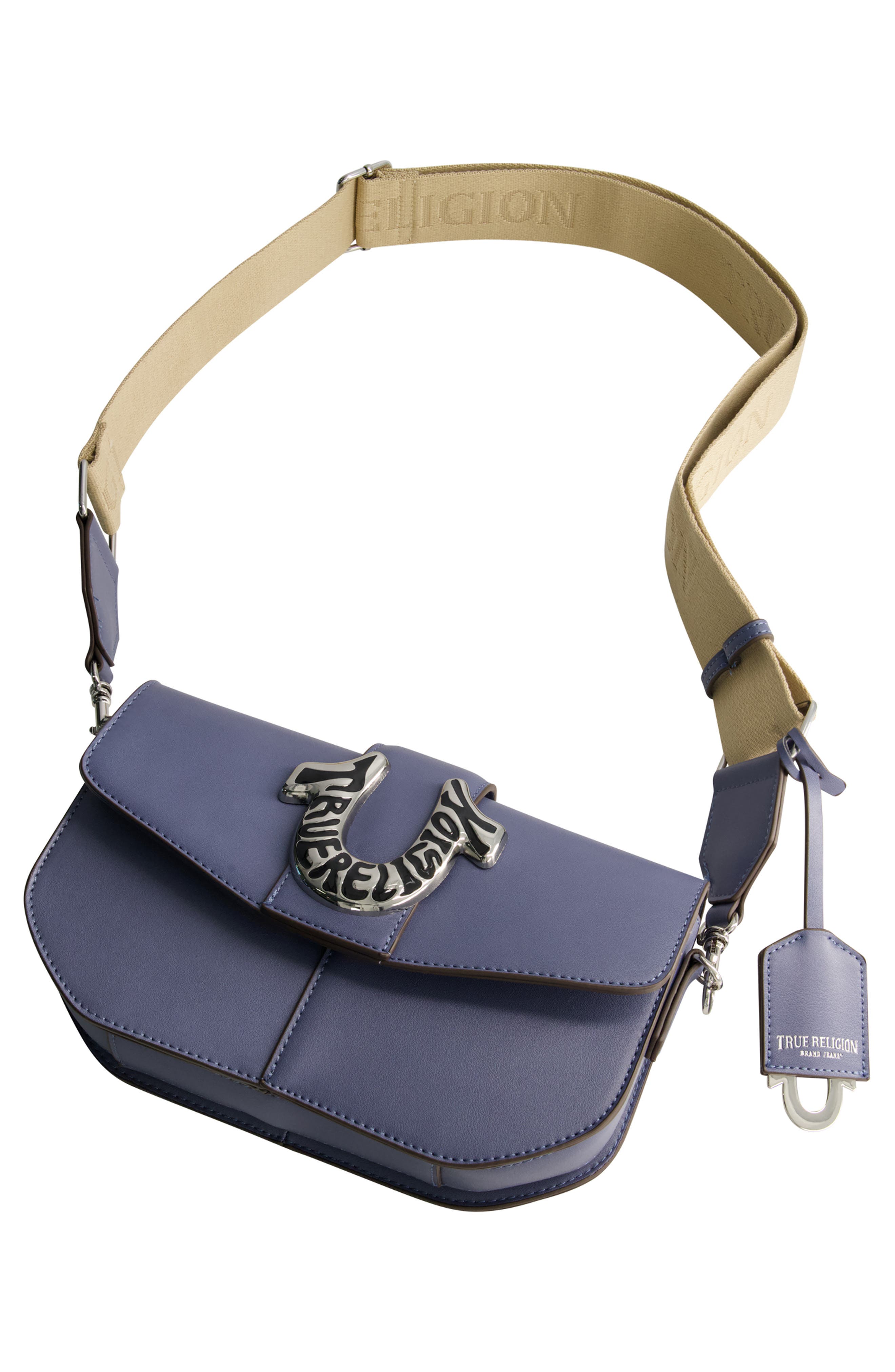 Shoulder Bag with Signature Logo Accent, Alternate, color, BLUE