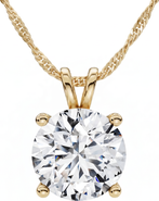 Bliss Diamond Certified 5Ct VS Solitaire Diamond Pendant 14k Gold Lab Grown Necklace