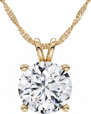 Bliss Diamond Certified 2Ct Solitaire Round Diamond Necklace 14k Gold Lab Grown Pendant