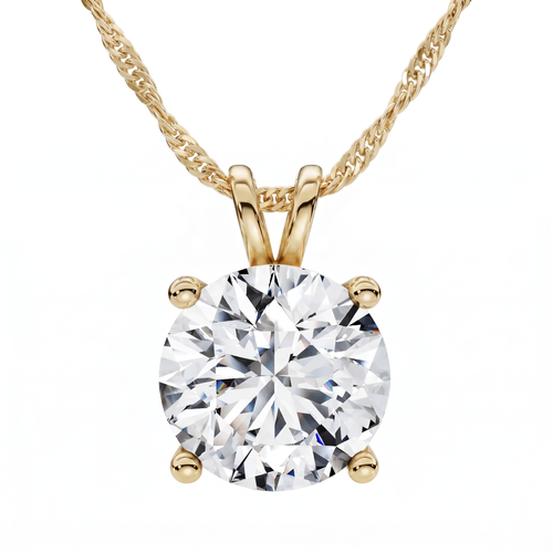 Bliss Diamond Certified 5ct Vs Solitaire Diamond Pendant 14k Gold Lab Grown Necklace