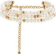 Ravish Cubic Zirconia & Pearl Linear Drop Earrings