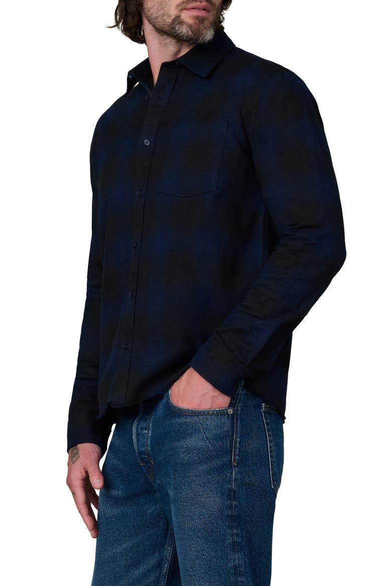 Keanu Ripped Plaid Button-Up Shirt, Alternate, color, MIDNIGHT PLAID