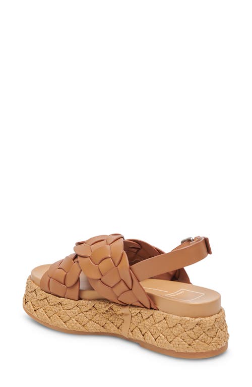 Dolce Vita Winder Basketweave Slingback Platform Sandal In Tan Leather