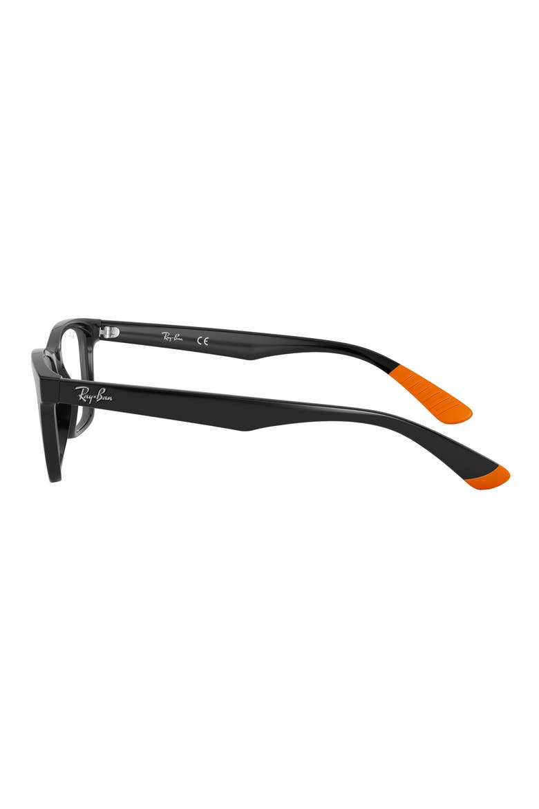 57mm Square Optical Glasses, Alternate, color, SHINY BLACK