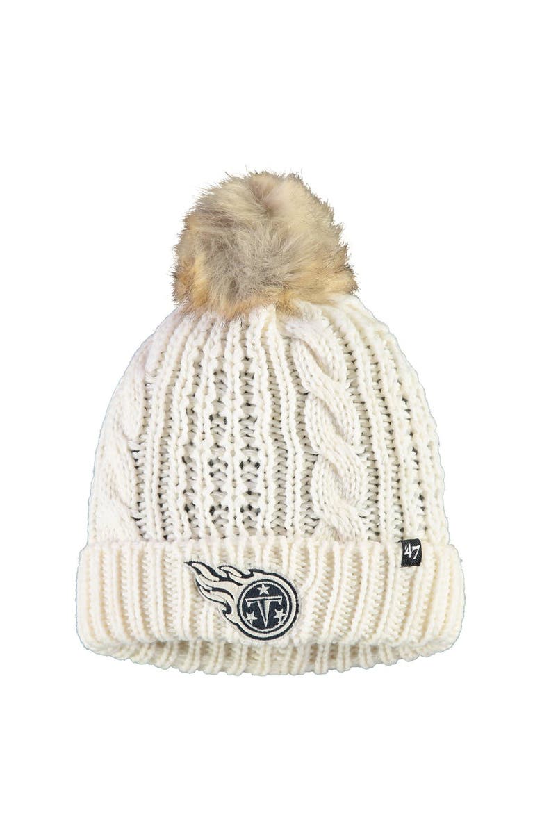 '47 Women's '47 Cream Tennessee Titans Meeko Cuffed Knit Hat With Pom, Main, color, Cream