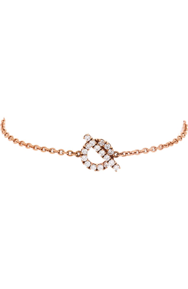 Pre-Owned Hermes Finesse Bracelet 18K Rose Gold and Diamonds, Main, color, Rose Gold