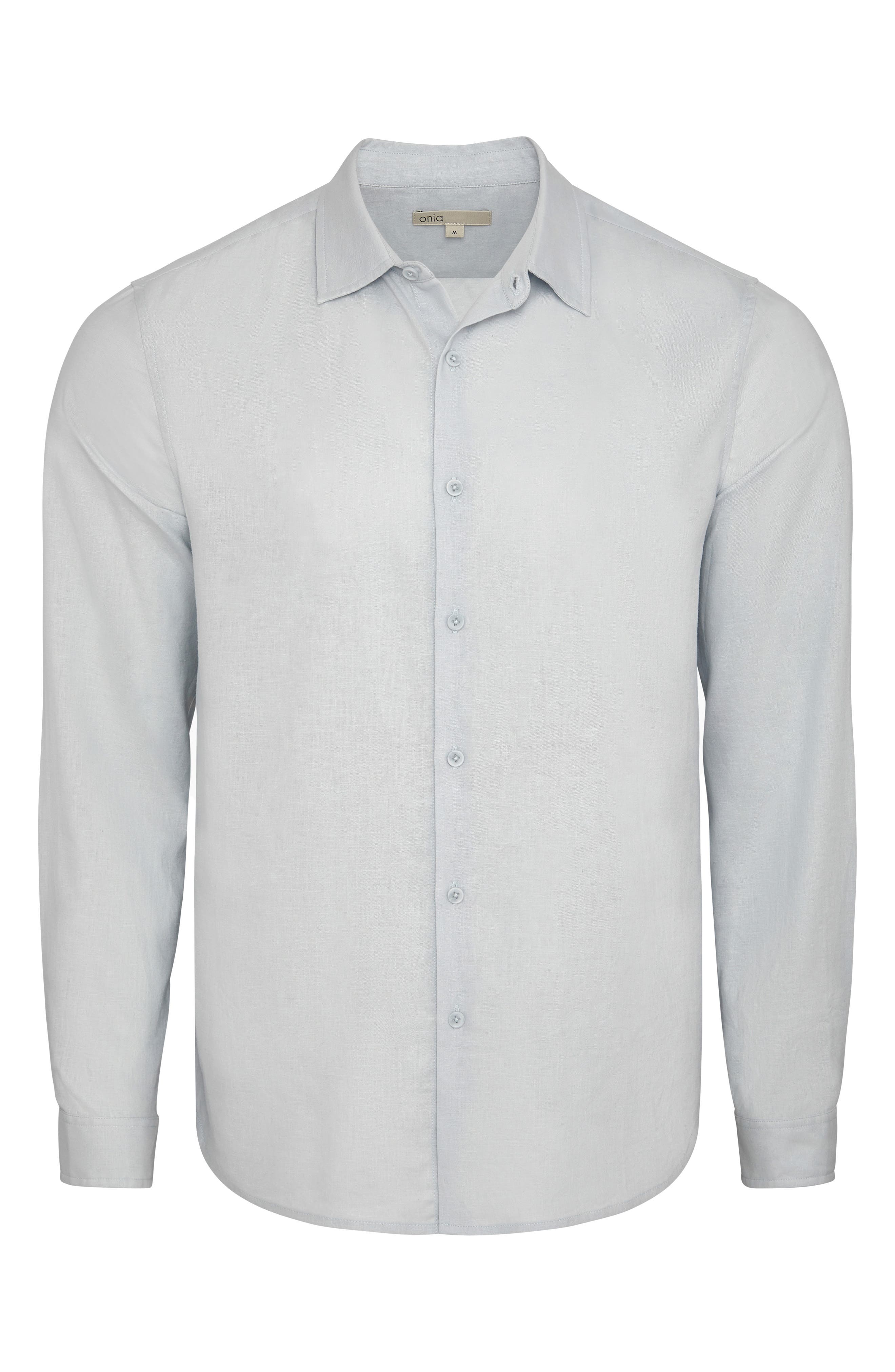 Long Sleeve Linen Blend Button-Up Shirt - image 2