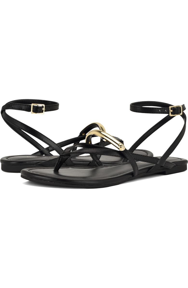 Nine West Bretta Ankle Strap Sandal, Alternate, color, Black