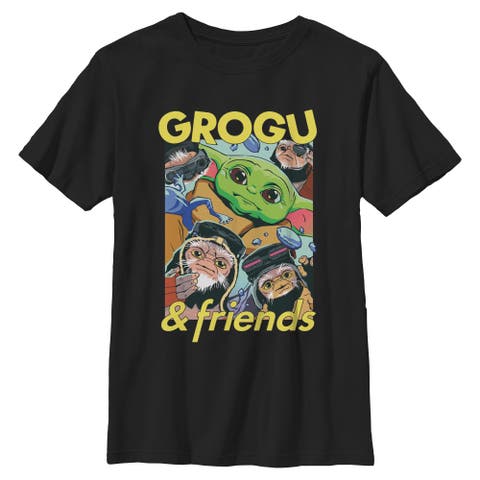 Boy's Star Wars The Mandalorian and Grogu The Child And Friends Collage  Graphic T-Shirt