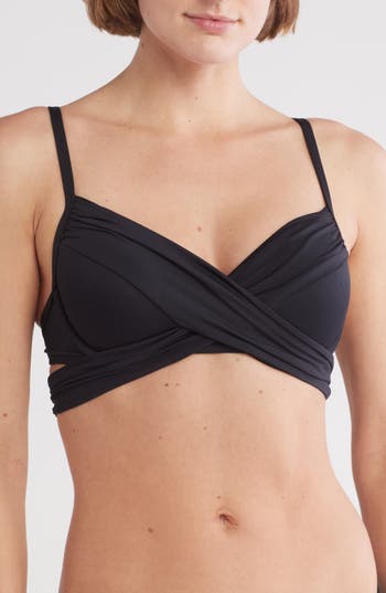 Shop La Blanca Wrap Bra Top In Black