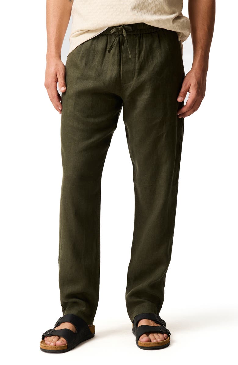 Rodd & Gunn Linen Resort Pants, Main, color, Dark Olive