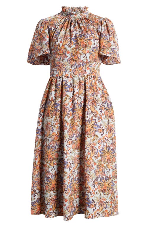 Julia Jordan Print Mock Neck Midi Dress