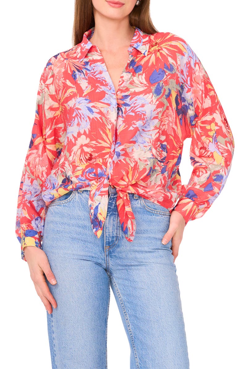 Vince Camuto Tie Front Button-Up Shirt, Main, color,