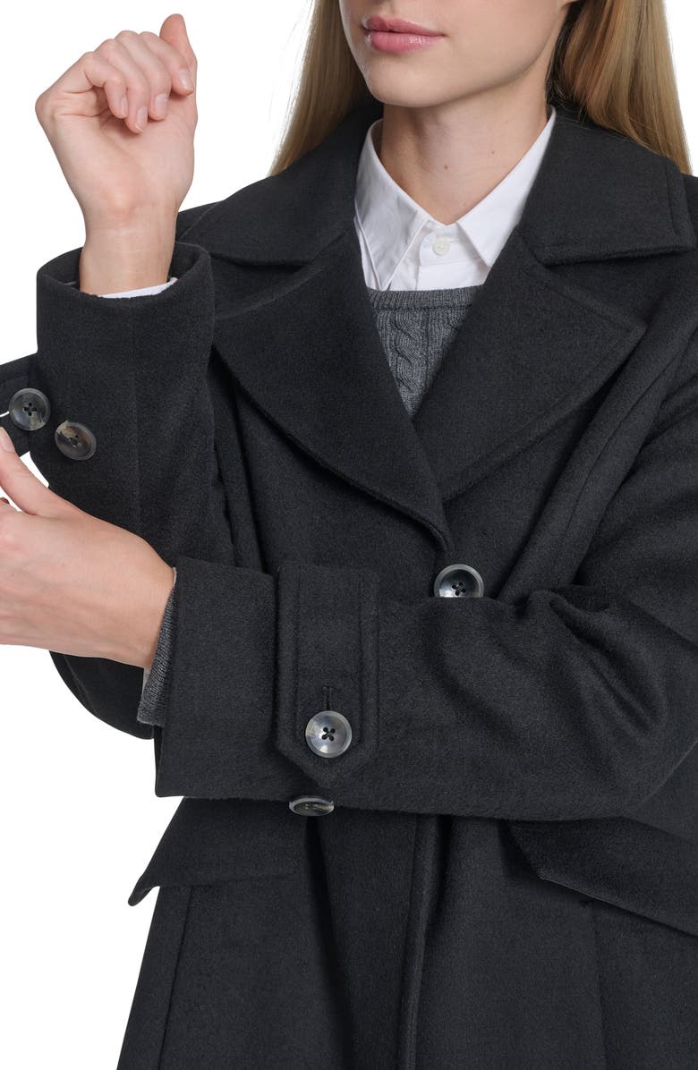 Cole Haan Wool Blend Coat, Alternate, color, Black