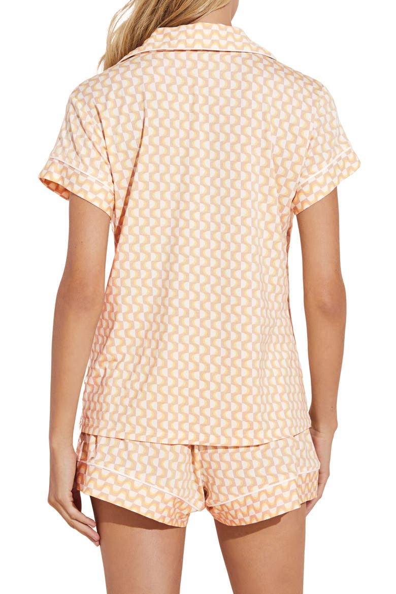 Gisele Printed Short Pajamas, Alternate, color, RETRO GEO OAT/IVORY