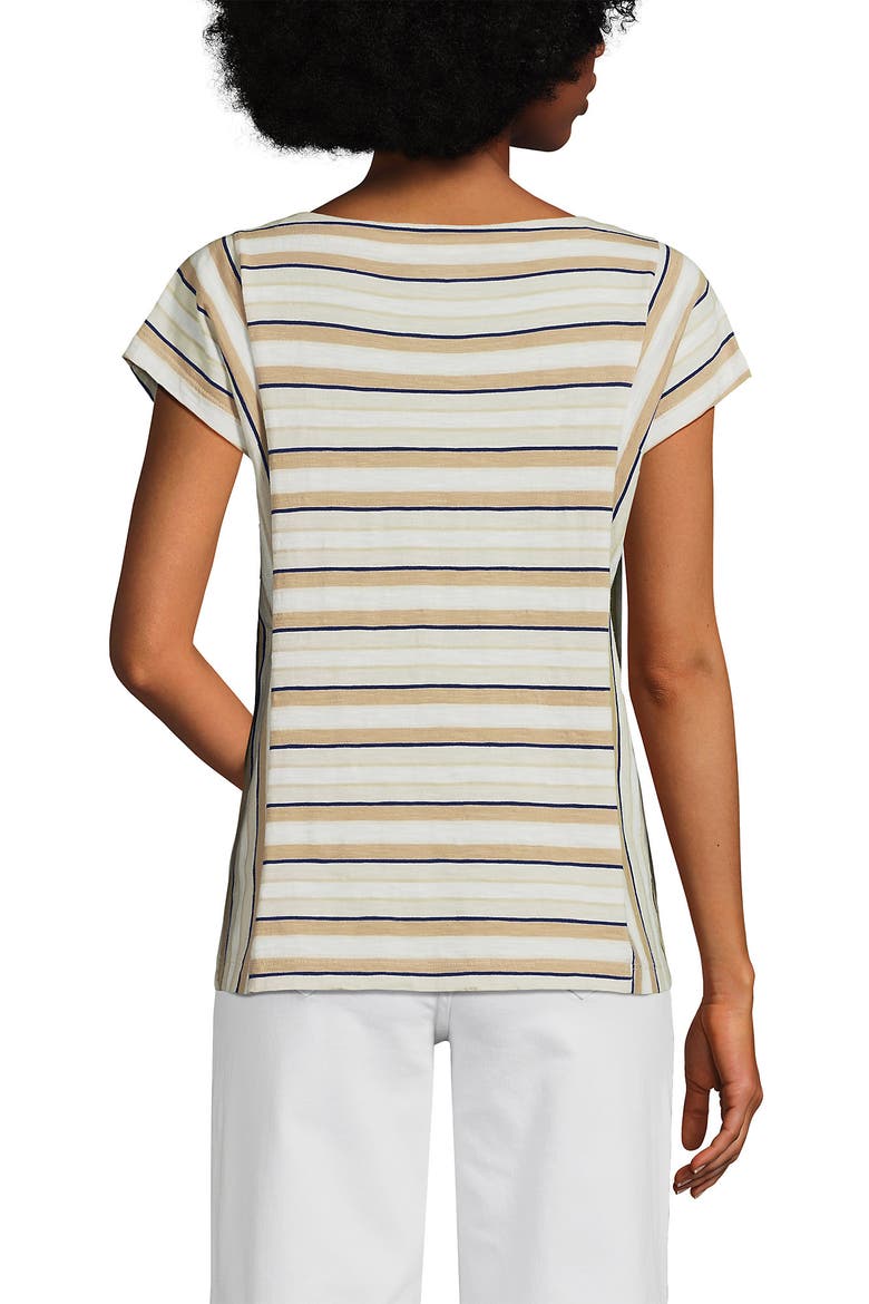 Slub Wedge T-Shirt, Alternate, color, Pumice Stone Multi Stripe