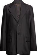 Victoria Beckham Single Breasted Virgin Wool Blend Suiting Blazer