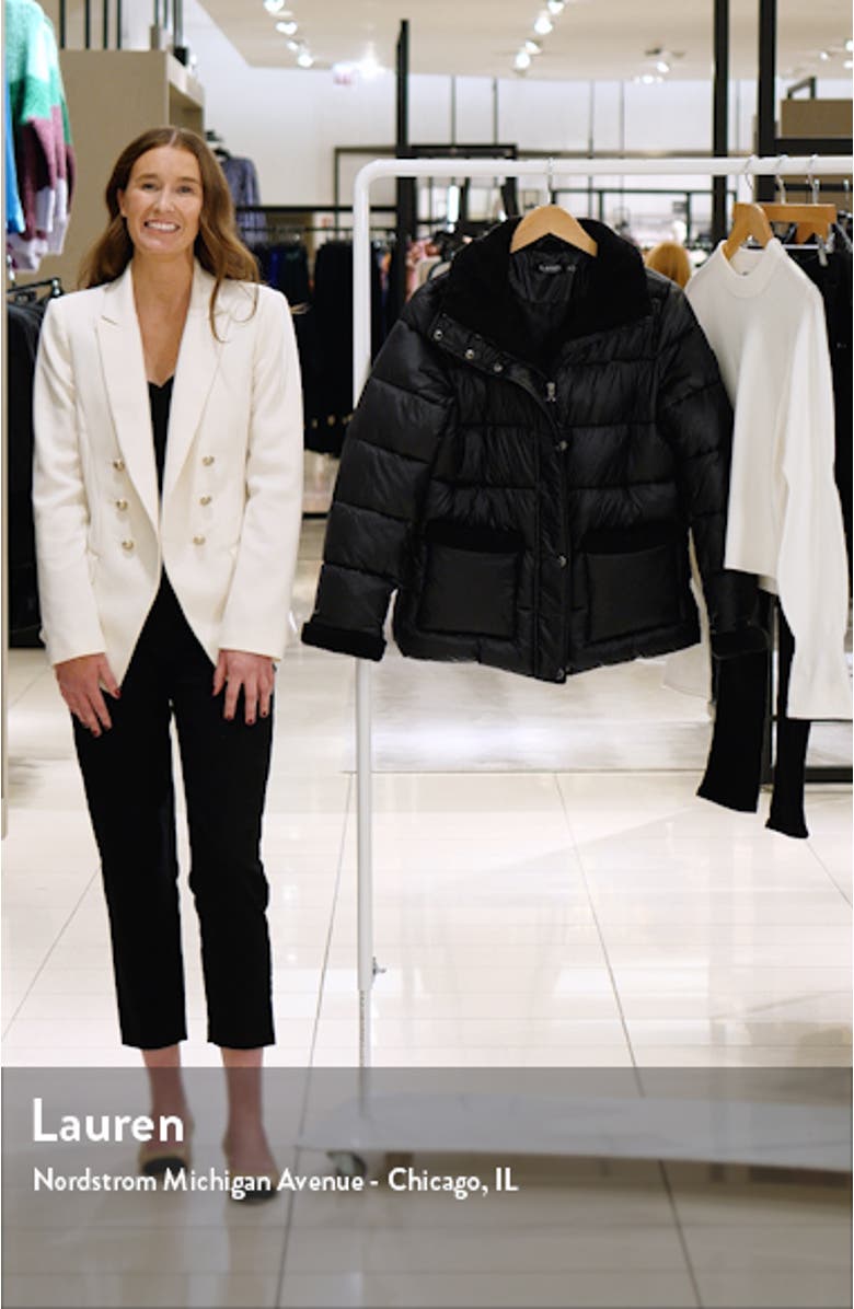 Puffer Coat with Faux Shearling Trim, sales video thumbnail